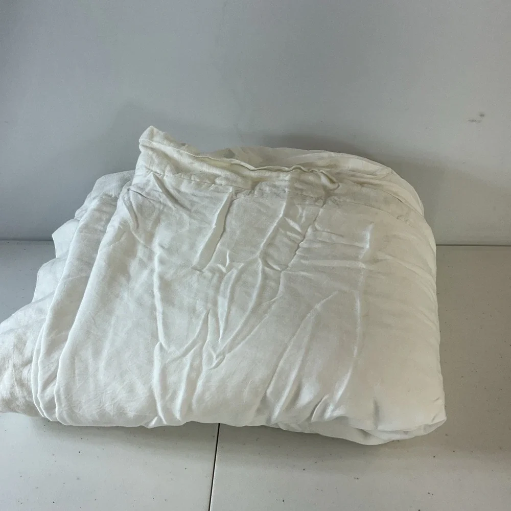 Pottery Barn King/Cal. King Duvet Cover White 108 x 92 in Tencel Lyocell Linen